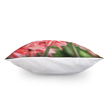 Amaryllis Flower Print Pillow Cover