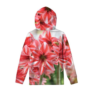 Amaryllis Flower Print Pullover Hoodie