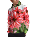 Amaryllis Flower Print Pullover Hoodie