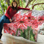 Amaryllis Flower Print Quilt