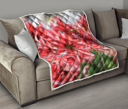 Amaryllis Flower Print Quilt