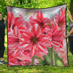 Amaryllis Flower Print Quilt