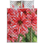 Amaryllis Flower Print Quilt Bed Set