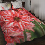 Amaryllis Flower Print Quilt Bed Set