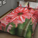 Amaryllis Flower Print Quilt Bed Set