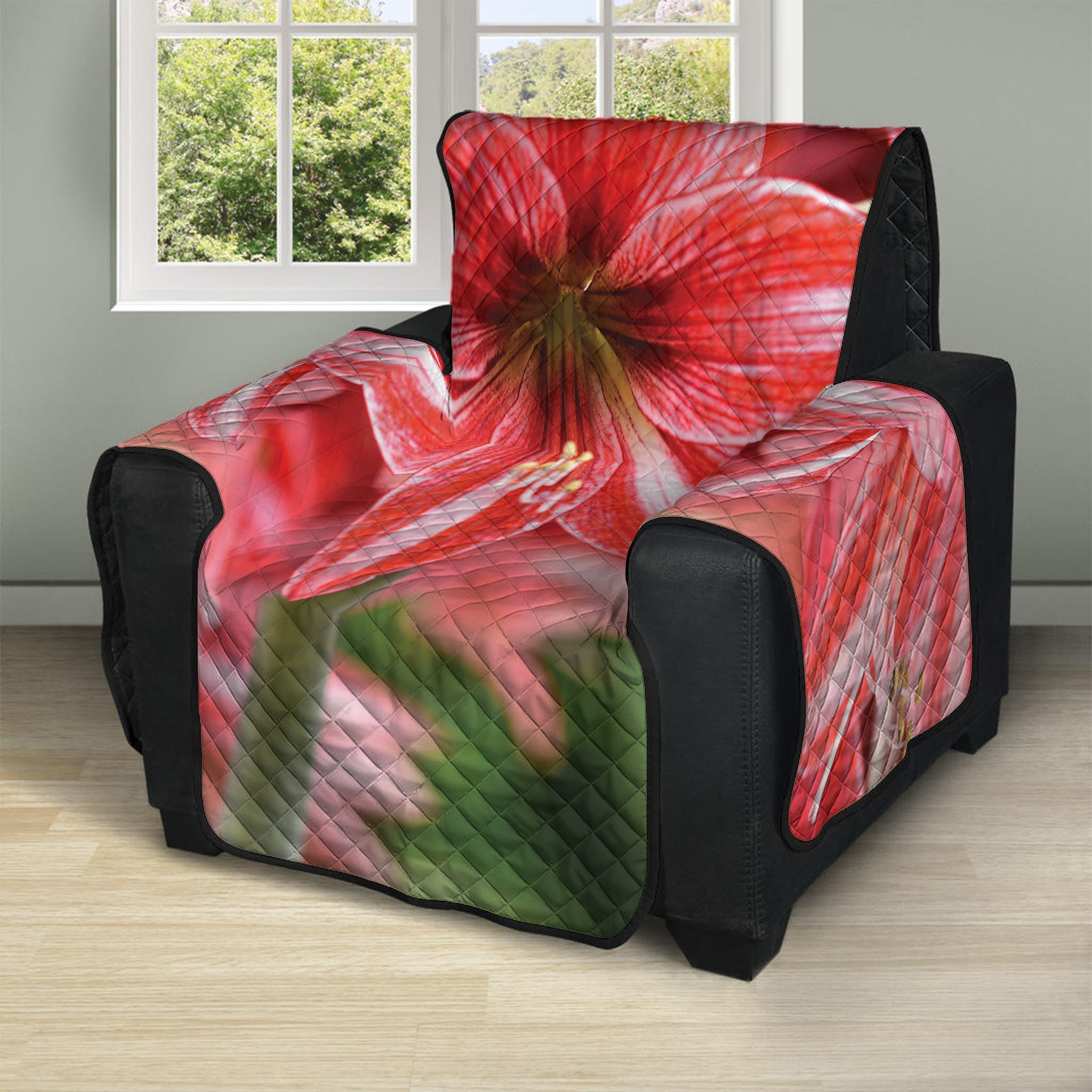 Amaryllis Flower Print Recliner Protector