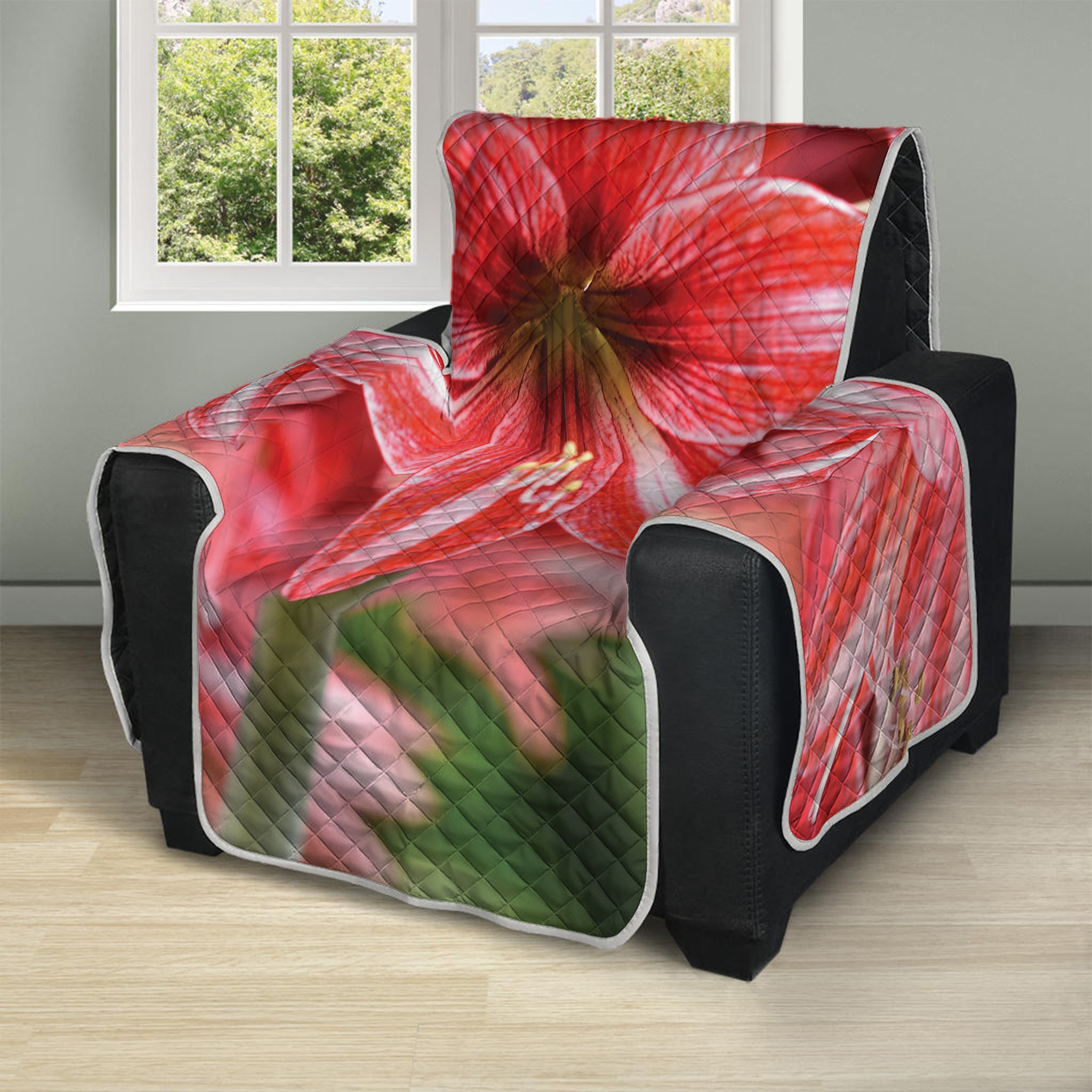 Amaryllis Flower Print Recliner Protector