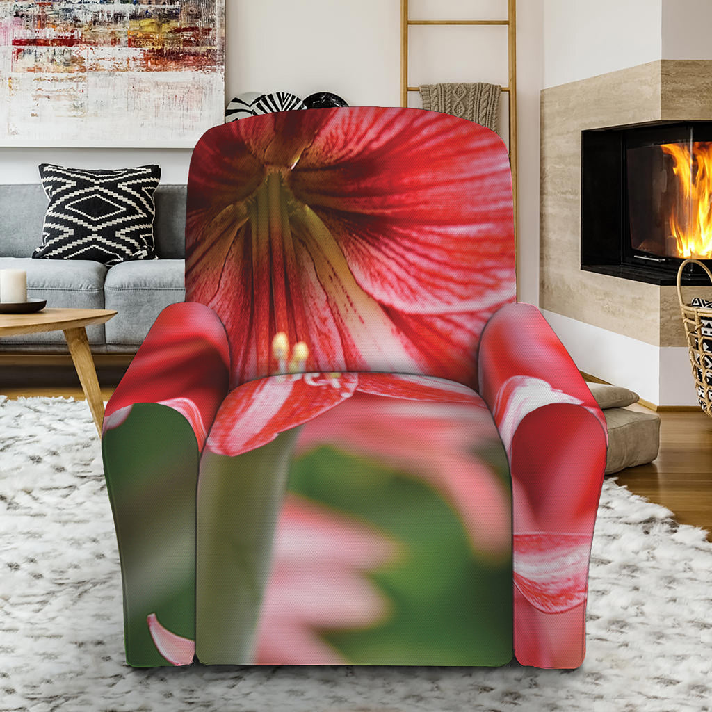 Amaryllis Flower Print Recliner Slipcover