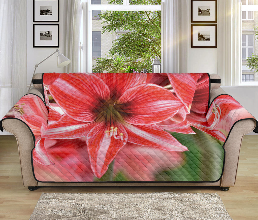 Amaryllis Flower Print Sofa Protector