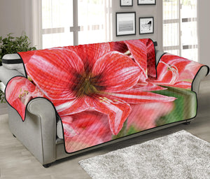 Amaryllis Flower Print Sofa Protector