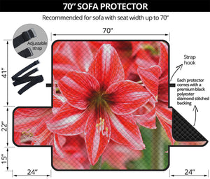 Amaryllis Flower Print Sofa Protector