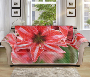 Amaryllis Flower Print Sofa Protector