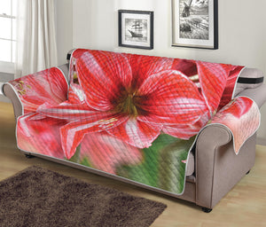 Amaryllis Flower Print Sofa Protector