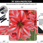 Amaryllis Flower Print Sofa Protector