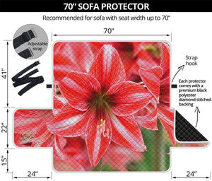 Amaryllis Flower Print Sofa Protector