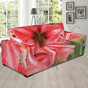 Amaryllis Flower Print Sofa Slipcover