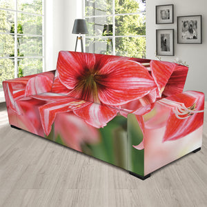 Amaryllis Flower Print Sofa Slipcover