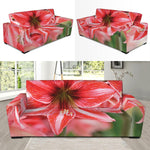 Amaryllis Flower Print Sofa Slipcover