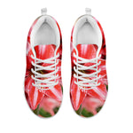 Amaryllis Flower Print White Sneakers