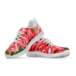 Amaryllis Flower Print White Sneakers