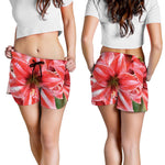 Amaryllis Flower Print Women's Shorts