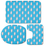 Ambulance Paramedic Car Pattern Print 3 Piece Bath Mat Set