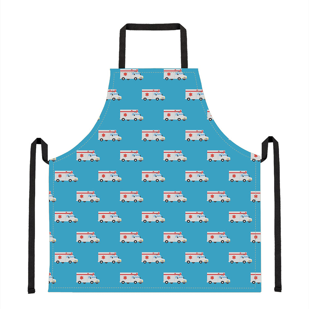 Ambulance Paramedic Car Pattern Print Apron