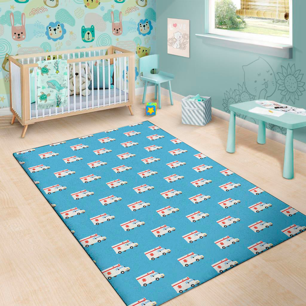 Ambulance Paramedic Car Pattern Print Area Rug