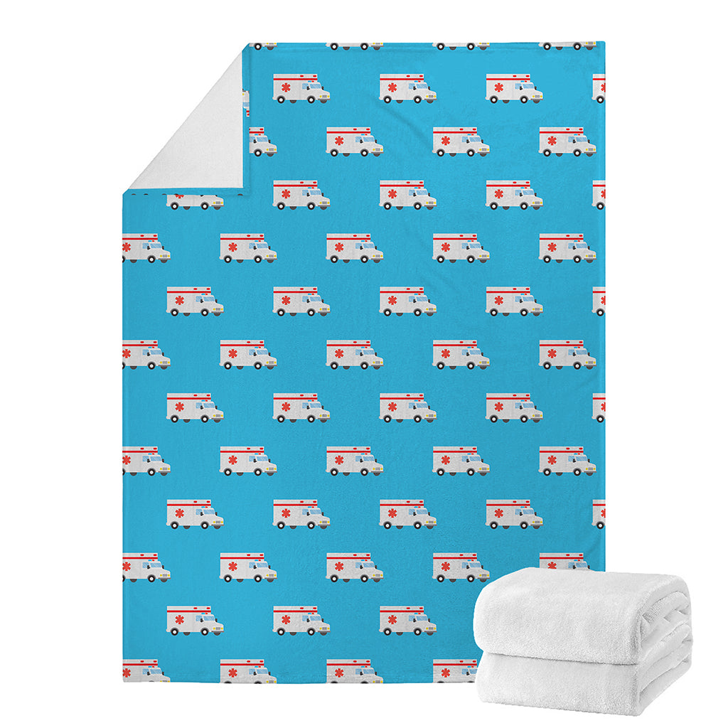 Ambulance Paramedic Car Pattern Print Blanket