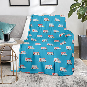 Ambulance Paramedic Car Pattern Print Blanket