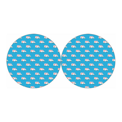 Ambulance Paramedic Car Pattern Print Car Coasters