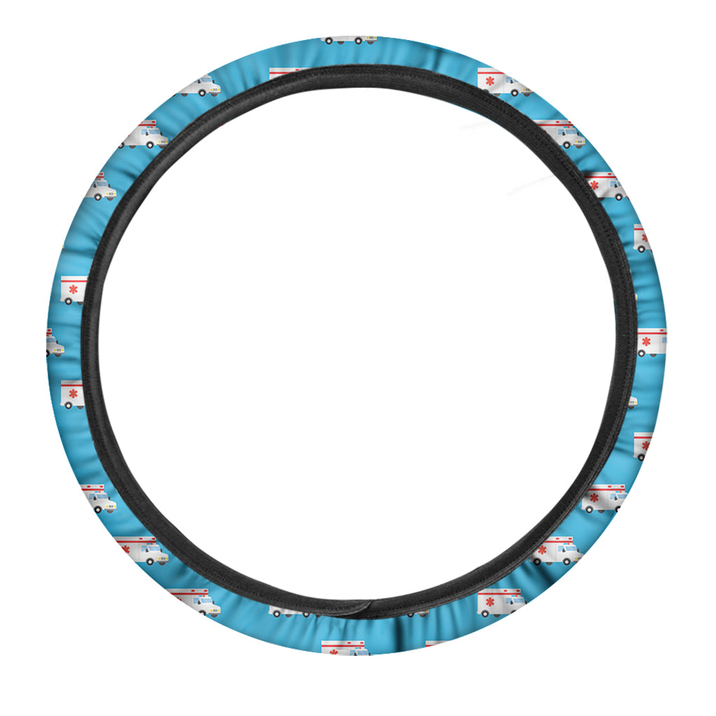Ambulance Paramedic Car Pattern Print Car Steering Wheel Cover