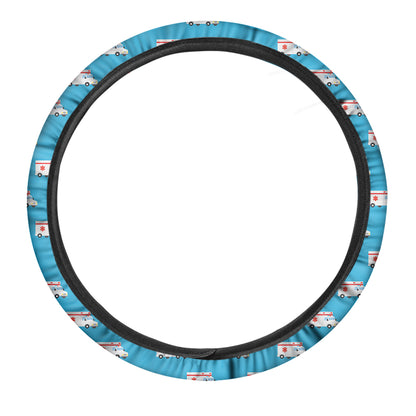 Ambulance Paramedic Car Pattern Print Car Steering Wheel Cover