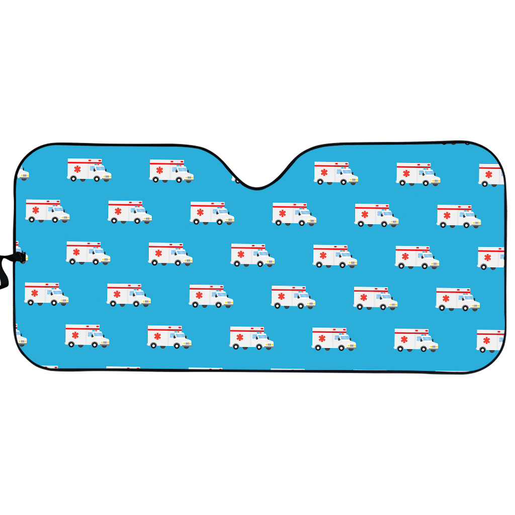 Ambulance Paramedic Car Pattern Print Car Sun Shade