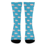 Ambulance Paramedic Car Pattern Print Crew Socks