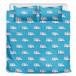 Ambulance Paramedic Car Pattern Print Duvet Cover Bedding Set