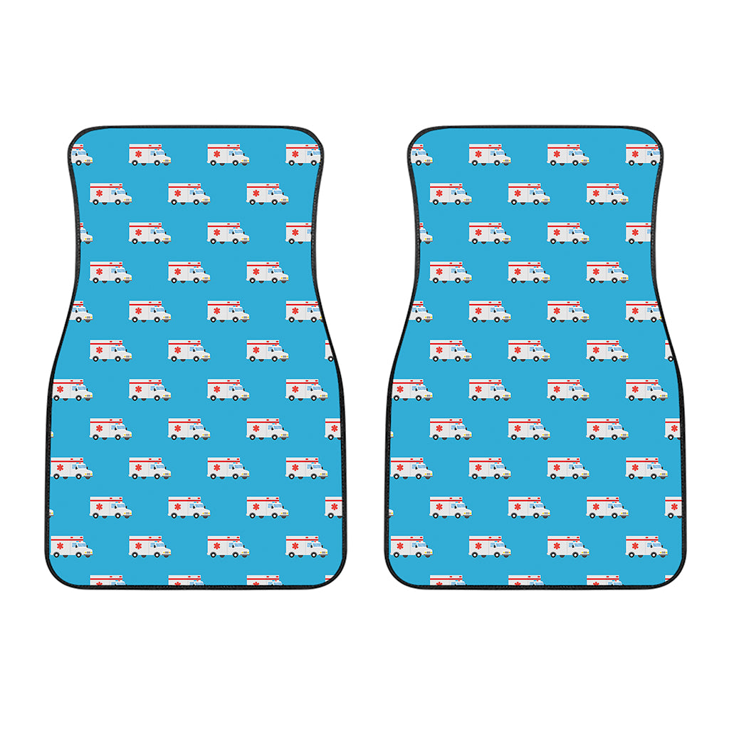 Ambulance Paramedic Car Pattern Print Front Car Floor Mats