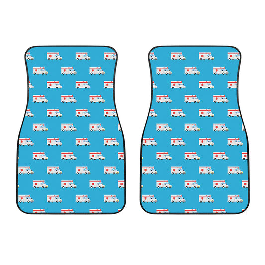 Ambulance Paramedic Car Pattern Print Front Car Floor Mats