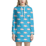 Ambulance Paramedic Car Pattern Print Hoodie Dress
