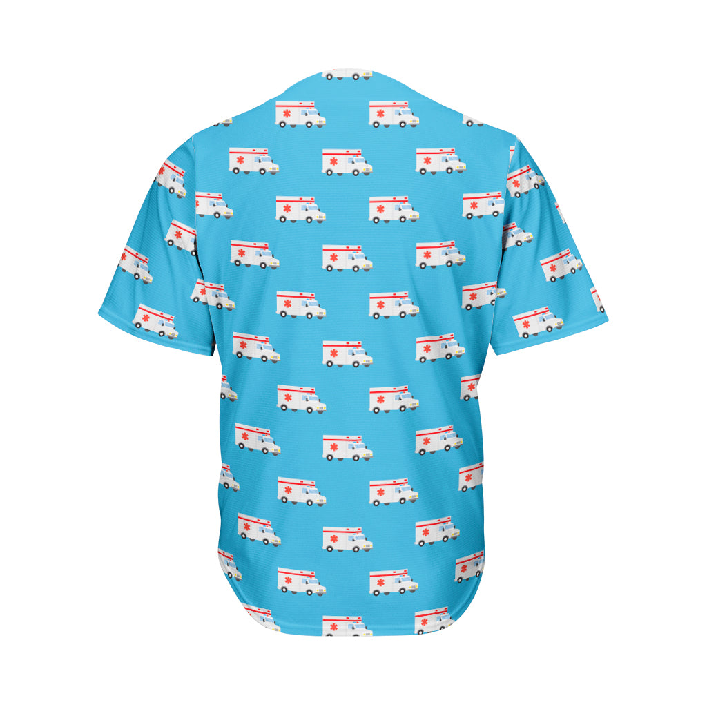 Ambulance Paramedic Car Pattern Print Men's Baseball Jersey