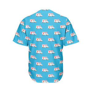 Ambulance Paramedic Car Pattern Print Men's Baseball Jersey