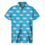 Ambulance Paramedic Car Pattern Print Men's Short Sleeve Shirt