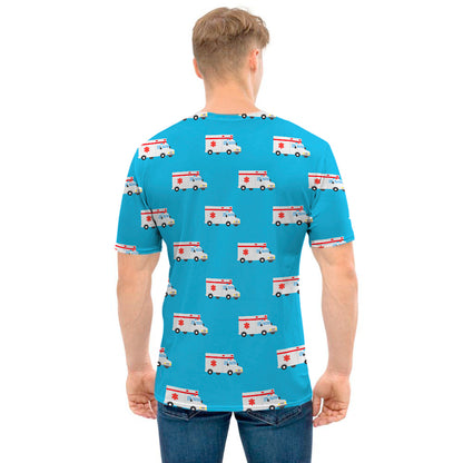 Ambulance Paramedic Car Pattern Print Men's T-Shirt