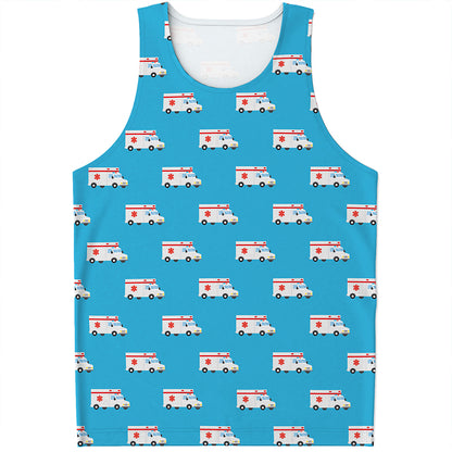 Ambulance Paramedic Car Pattern Print Men's Tank Top