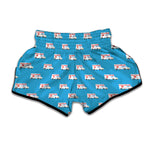 Ambulance Paramedic Car Pattern Print Muay Thai Boxing Shorts