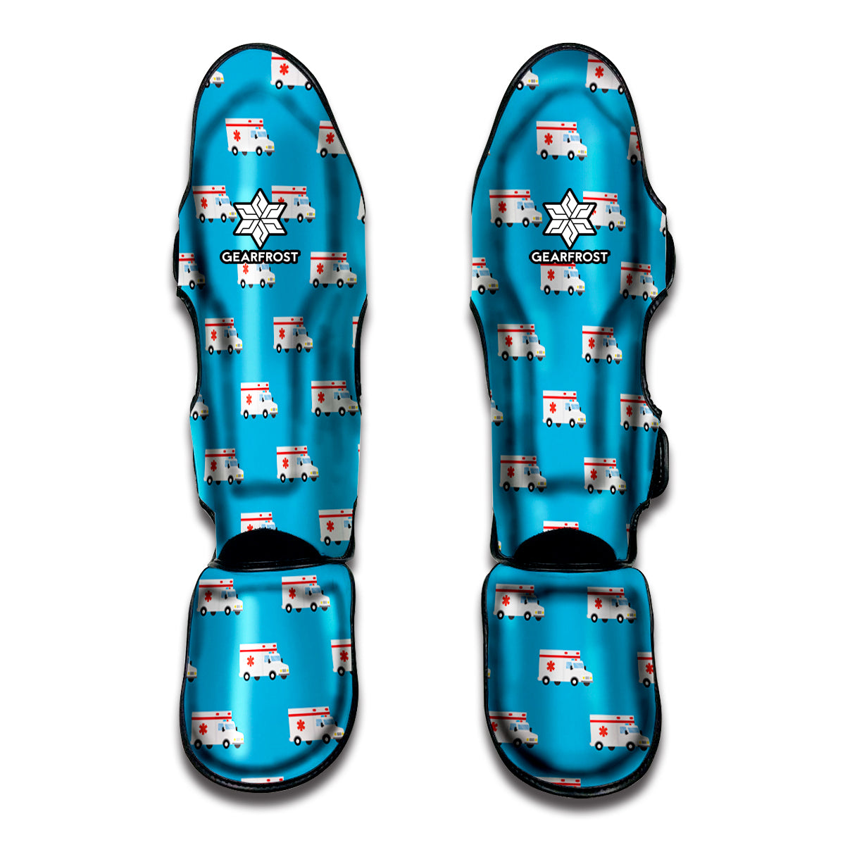 Ambulance Paramedic Car Pattern Print Muay Thai Shin Guard