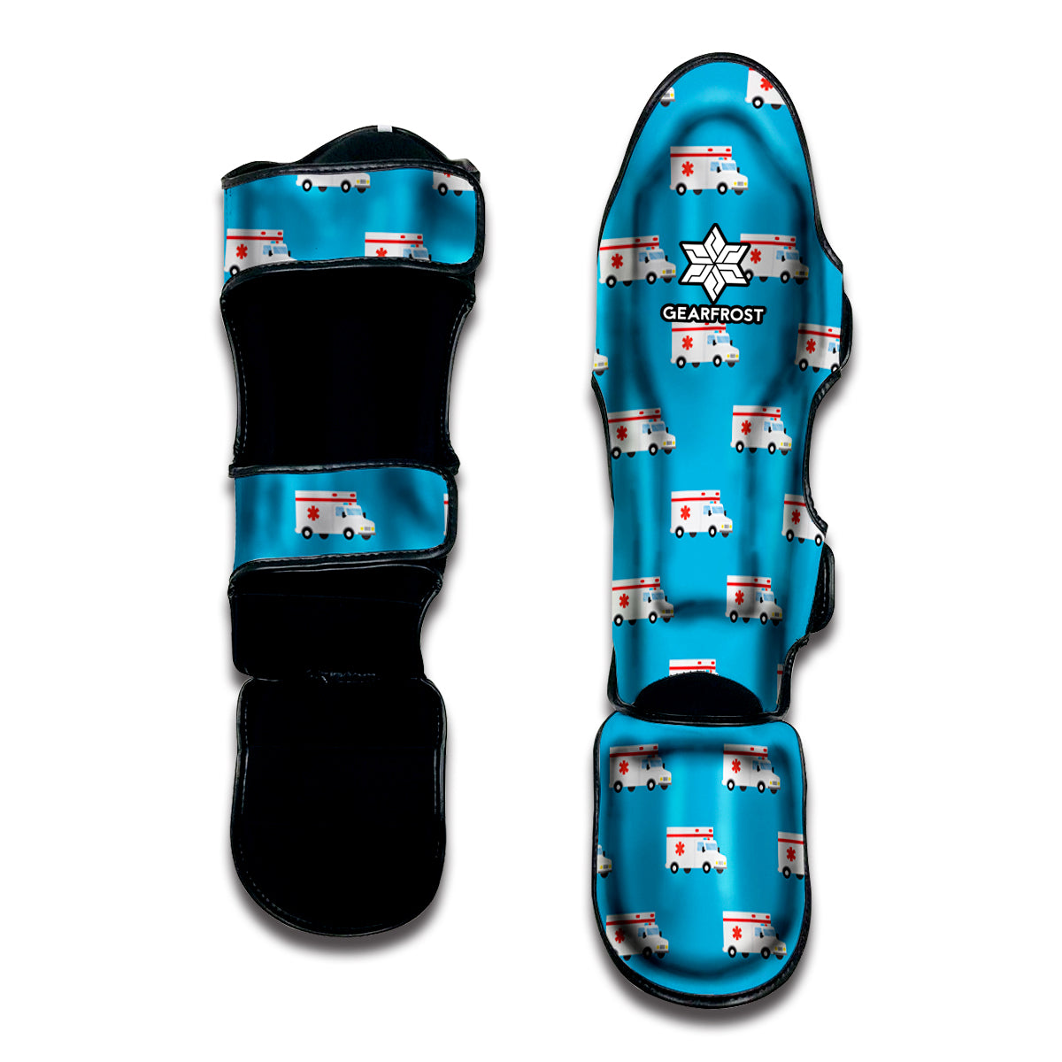 Ambulance Paramedic Car Pattern Print Muay Thai Shin Guard