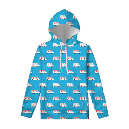 Ambulance Paramedic Car Pattern Print Pullover Hoodie