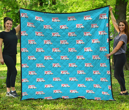 Ambulance Paramedic Car Pattern Print Quilt