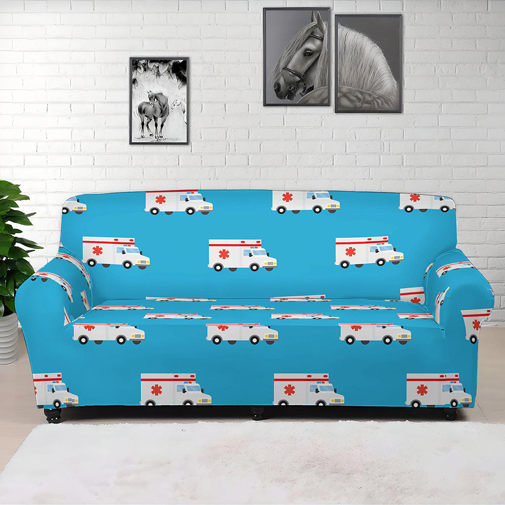 Ambulance Paramedic Car Pattern Print Sofa Cover